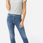 AGOLDE  Women's Riley High Rise Straight Jeans in Blue Silence, size 30 Photo 0