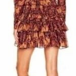Revolve House of Harlow The Neck Ruffle Mini Dress Long Sleeve Rust Copper Sz M Size M Photo 1