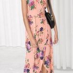 & Other Stories & Other Stories Pink Floral Midi Wrap Dress Size 2 Photo 0