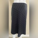 New York & Company | Women's Pinstriped A Line Flair Long Midi Skirt | 4 Black Photo 3