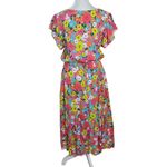 Haptics Colorful Floral Print Midi Dress Size Medium NWOT Wedding Guest Dress Pink Photo 1