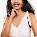 Loft  Bow Strap Button Front Drop Waist Mini Dress Ivory Rainbow - Size S Photo 2