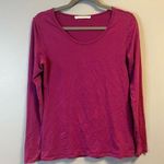 Peruvian Connection Top Hot Pink Long Sleeve Scoop Neck Tee Sz M GUC Photo 0