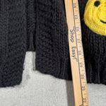 Luna Ivy Smiley Face Cardigan Womens XS Black Yellow Knit Sweater Emoji Cottage Photo 8