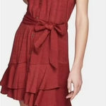 1. State {24W}  Mineral Red Faux Wrap Crepe Gauze Dress Photo 0
