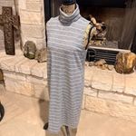 Old Navy  Gray and White Striped Midi Dress Photo 1