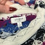 Umgee  Boho Diamond Crochet Knit Multicolor Crop Sweater Poncho Size Small Photo 1