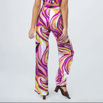 Princess Polly Nellie Retro Marble Print Silky Satin Wide Leg Pants 4 Photo 4