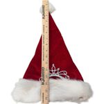 Holiday Red Velvet Santa Hat With Attached Plastic Tiara Princess Christmas Photo 1