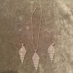 BOUTIQUE Rhinestone Raindrop Necklace and Earrings Silver Photo 2