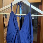 Loft NWOT Ann Taylor  Beach Halter Swimsuit Navy Blue Size 8 Photo 1