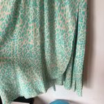 Tucker Silk Cheetah Print Green Turquoise Wrap Belted Shirt Dress Photo 4