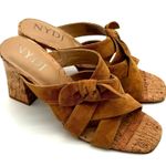 NYDJ Loreri Suede Leather Tan Cork Mule Block Heel Casual Sandals Size 9 Photo 0