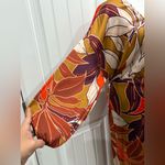 Anthropologie Floral Printed Midi, Long Sleeve Dress Size L Photo 4