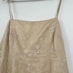 Talbots silk embroidered beaded cream tan slip floral classic dress plus size 20 Photo 5