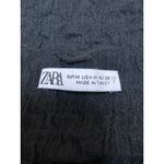 ZARA  Black Crinkled Shirred Smocked Ruffle Short Sleeve Crop Blouse Top Size M Photo 2