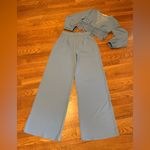 Nwt two piece wide leg pants and long sleeve matching top size M Blue Size M Photo 5