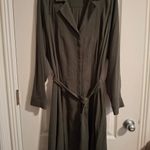 Torrid  Sz 2 Olive Green Mini Waist-Tie Shirt Dress Photo 2