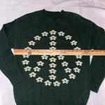 Witty Fox Green Peace Sign Floral Knit Sweater Young Contemporary Size S Photo 6