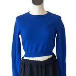 ZARA NWOT  Royal Blue Crop Long Sleeve Wool Blend Sweater Small Photo 0