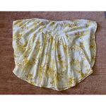 Bandolino Denim blouse PM petite yellow floral boho peasant top crochet trim Photo 3