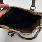 Coach  F28504 Brown Tan Signature Stripe Shoulder Tote Bag Purse Classic Logo Photo 5