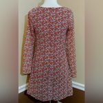 Doe & Rae Long Bell Sleeve Boho Burgundy Floral Flowy A-Line Modcloth Dress by Photo 3