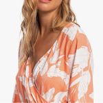 Roxy NWT  Womens New Morning Air Tropical Print Bell Sleeve Romper - Size: XL Photo 9