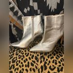 ZARA Silver Heeled Boots with Pointed Toe Photo 0