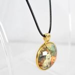 Handmade Autumn Enchantment – Gothic Cat Necklace Collection White Cat Pumpkin Patch Gold Photo 3