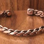 Pure Copper Heavy Twist Design Magnetic Bracelet Energy Cuff Bangle Photo 0