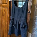 NWT Dark Blue Denim Ruffle Dress Photo 1