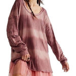 We The Free Free People Sunset Tee in Chocolate Merlot Size XS Lagen Look Boho Photo 0
