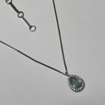 Givenchy Crystal Tear Drop  / Silver Tone Metal Necklace Photo 6