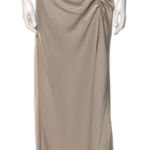 Jason Wu NWT  Satin Ruched MIDI‎ Skirt in Champagne Size Medium Photo 0