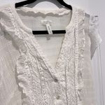 Anthropologie Meadow Rue Canal Ruffle Dress Shirtdress Sun Dress Sheer Size 14 Photo 5