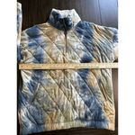 Entro 100% Cotton Quilted Shacket Jacket Coat 1/4 Zip Blue Tie Dye Size 1x Photo 2