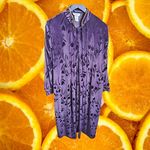 Jasmine  Rose Velvet‎ Robe Floral Print Long Sleeve Purple S/P Photo 1