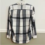 Banana Republic Cotton Black White Button Down Tartan Plaid Shirt Extra Small Photo 3