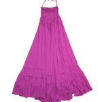 Free People NWT Extratropical Maxi in Dark Pink Crinkled Halter Dress S Photo 6