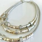 EXPRESS  Triple Strand Beaded Steampunk Gunmetal Chunky Collar Necklace Photo 2