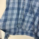 American Eagle Womens Cropped Flannel Button Down Sz XL Hooded Distressed Photo 6