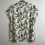 Jayes Studio 12 Dogs of Christmas Pajama Top Button Down Large Photo 3
