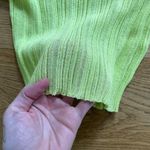 ZARA  Ribbed Knit Crew Neck Long Sleeve Sweater in Lime Green Photo 1