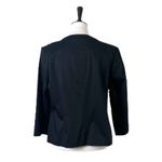 Dress Barn New Black Blazer Collarless 3/4 Sleeve Gold Zip Front Women Size Large Photo 3