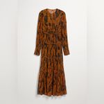 Farm Rio  Vibrant Orange and Black Long Sleeve Dress Photo 3