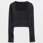 Aerie New Offline Seamless Square Neck Cable Long Sleeve Crop Top Size Large Photo 3