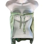 Vintage Green Check Cross Stitched Apron W/Pocket 2 Ways To Wear Top Tied Back Photo 3