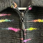 Giancarlo Ferrari Women Petite Size 6P Tweed Multicolor Lined Long Sleeve Jacket Black Photo 2