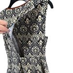 THML Dress S Black Cream Floral Sleeveless Faux Leather Trim Boho Chic Modern Photo 5